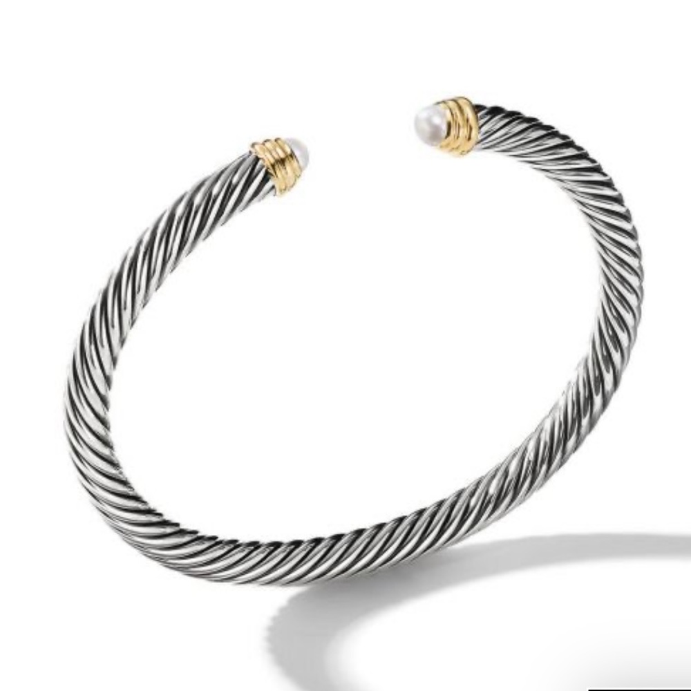 David Yurman Cable Classics Collection Bracelet with Pearls (missing a pearl)